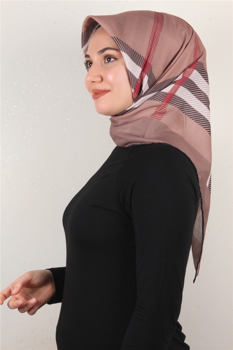 Pamuklu Soft Eşarp 3308-10 Sütlü Kahve