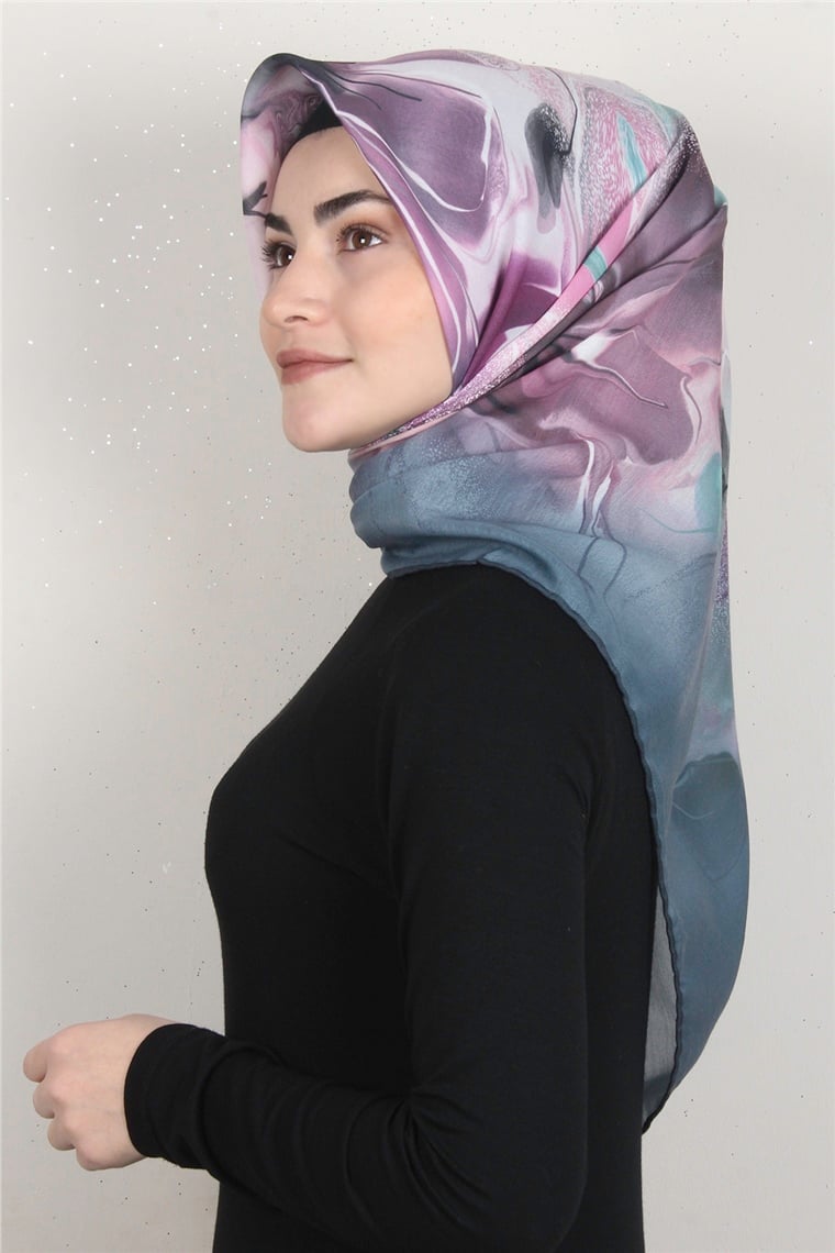Pamuklu Soft Eşarp 3319-4 Su Mavisi