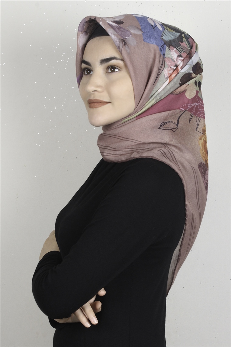 Pamuklu Soft Eşarp 3325-1 Desenli