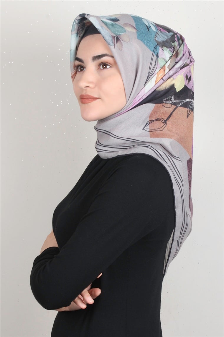 Pamuklu Soft Eşarp 3325-4 Desenli