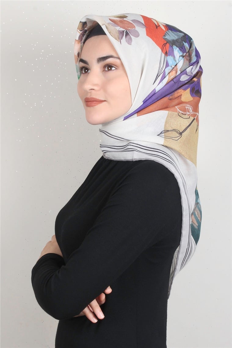 Pamuklu Soft Eşarp 3325-8 Desenli