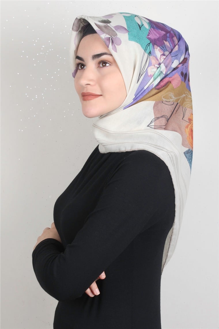 Pamuklu Soft Eşarp 3325-9 Desenli