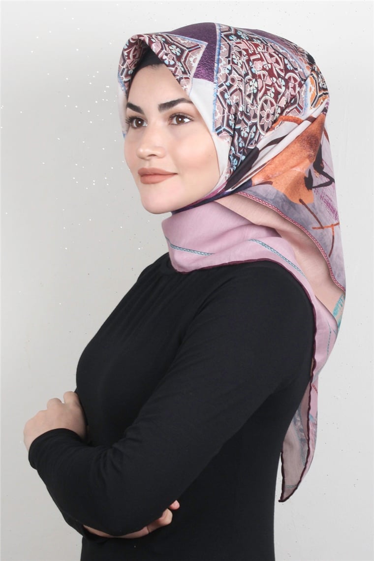 Pamuklu Soft Eşarp 3327-4 Gül Kurusu