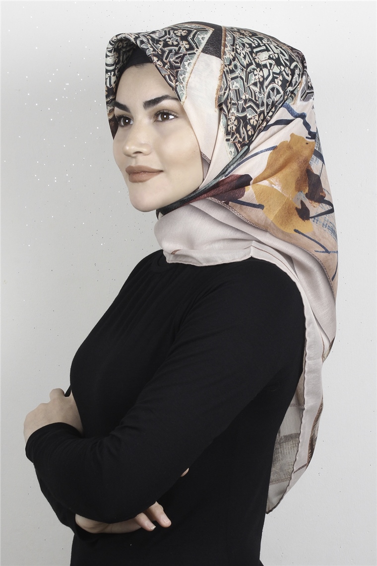 Pamuklu Soft Eşarp 3327-5 Vizon