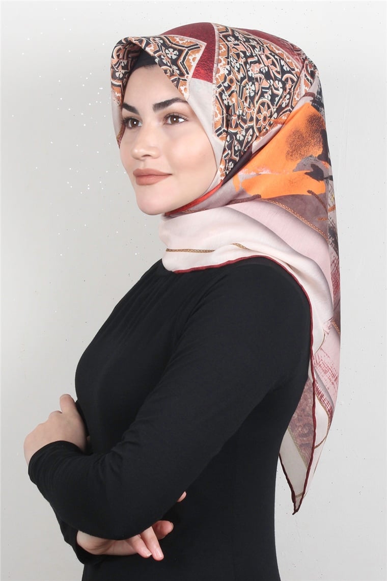 Pamuklu Soft Eşarp 3327-6 Kiremit