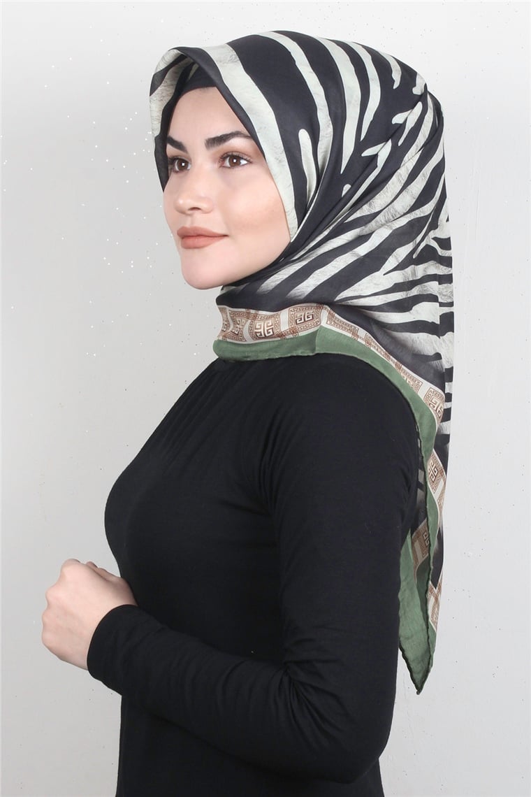 Pamuklu Soft Eşarp 3328-11 Zebra Haki