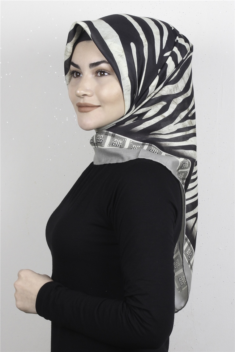 Pamuklu Soft Eşarp 3328-12 Zebra Su Yeşili