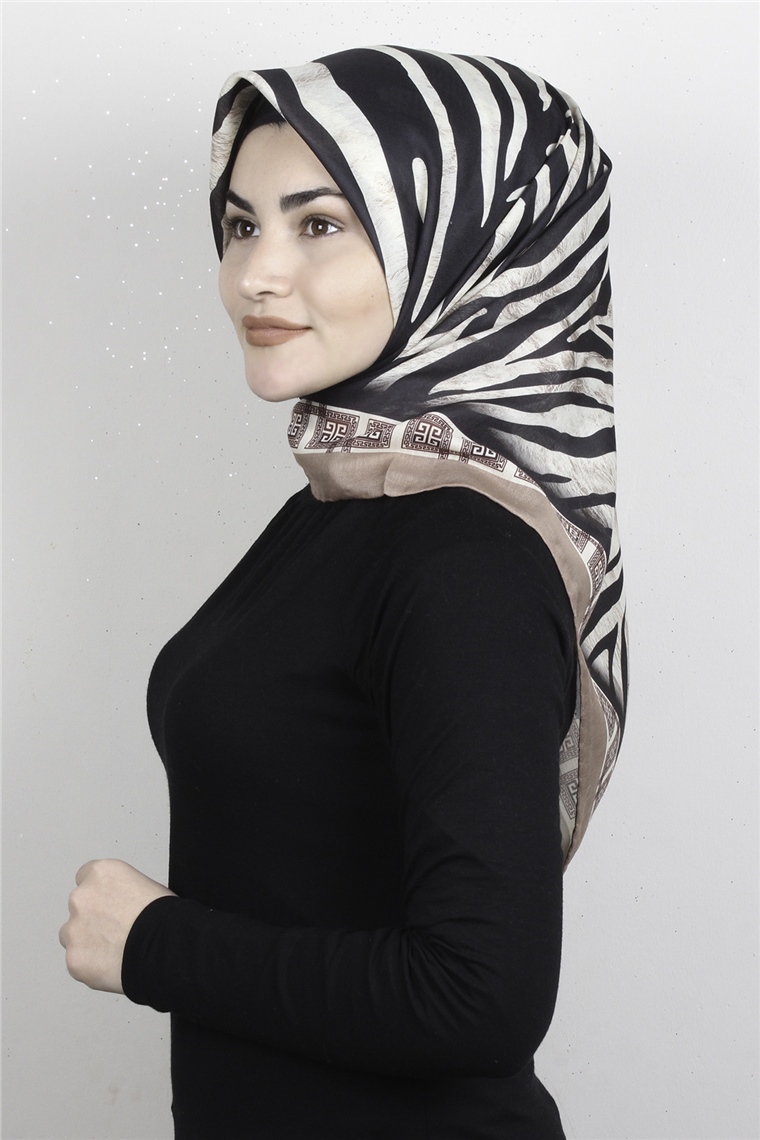 Pamuklu Soft Eşarp 3328-14 Zebra Bej