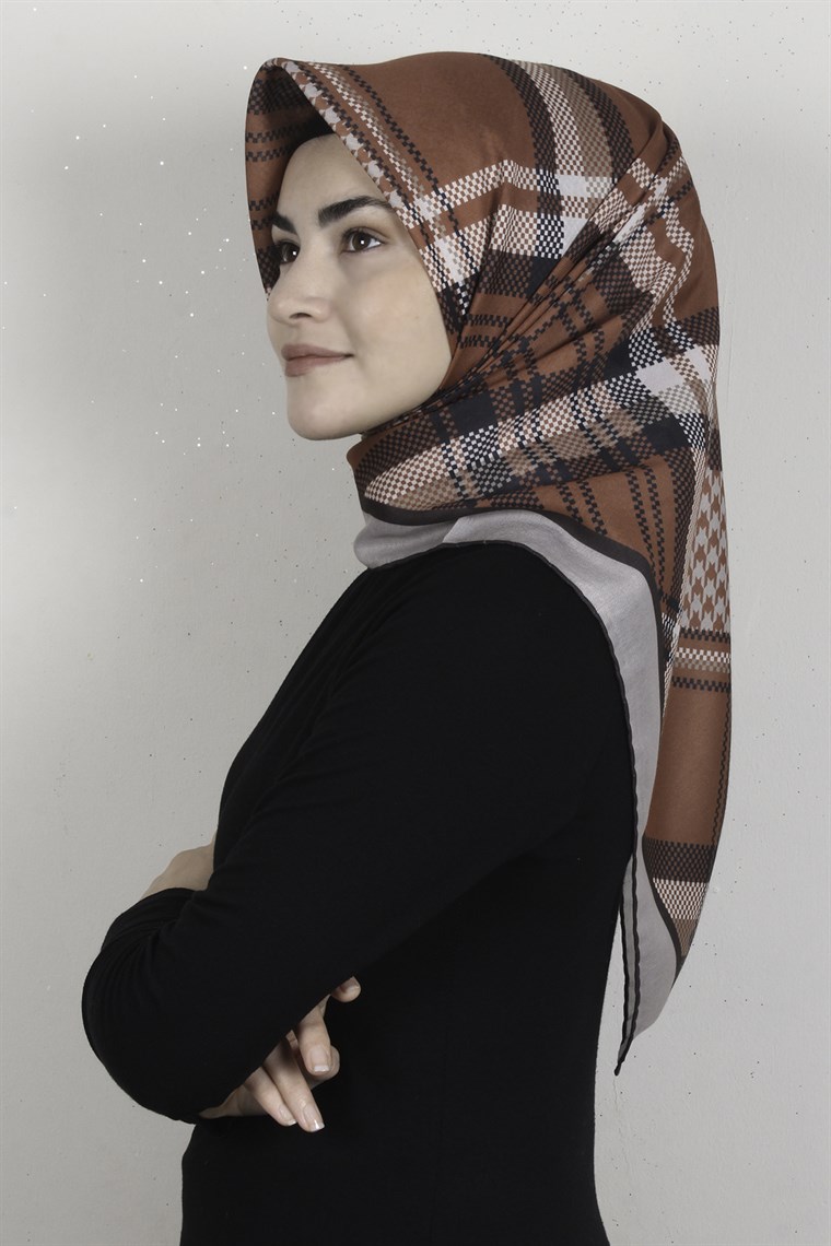 Pamuklu Soft Eşarp 3335-1 Kiremit