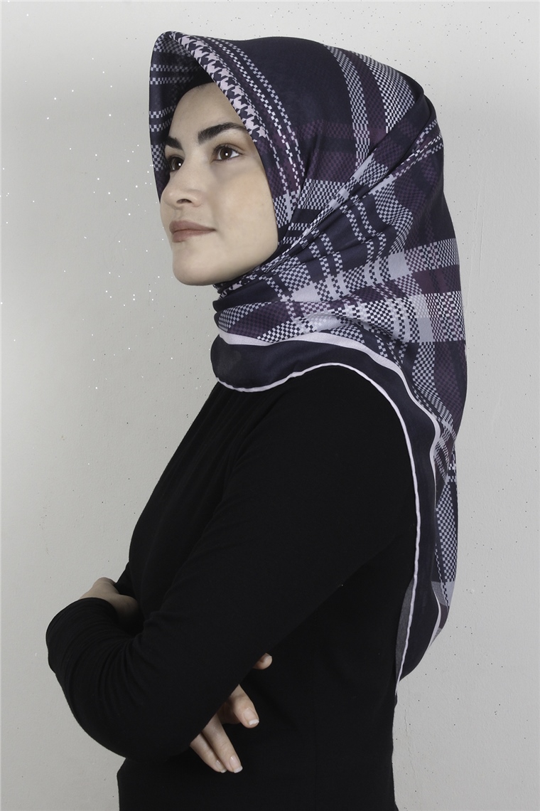 Pamuklu Soft Eşarp 3335-4 Lacivert
