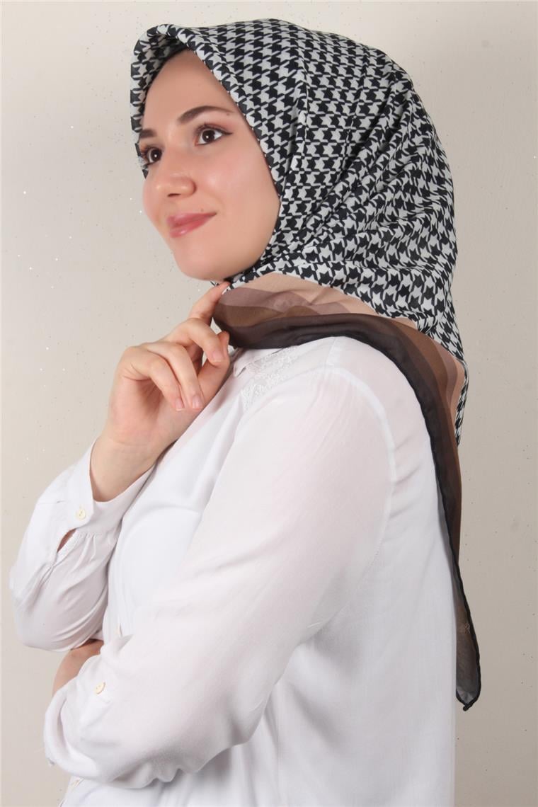 Pamuklu Soft Eşarp 3340-3 Kahve