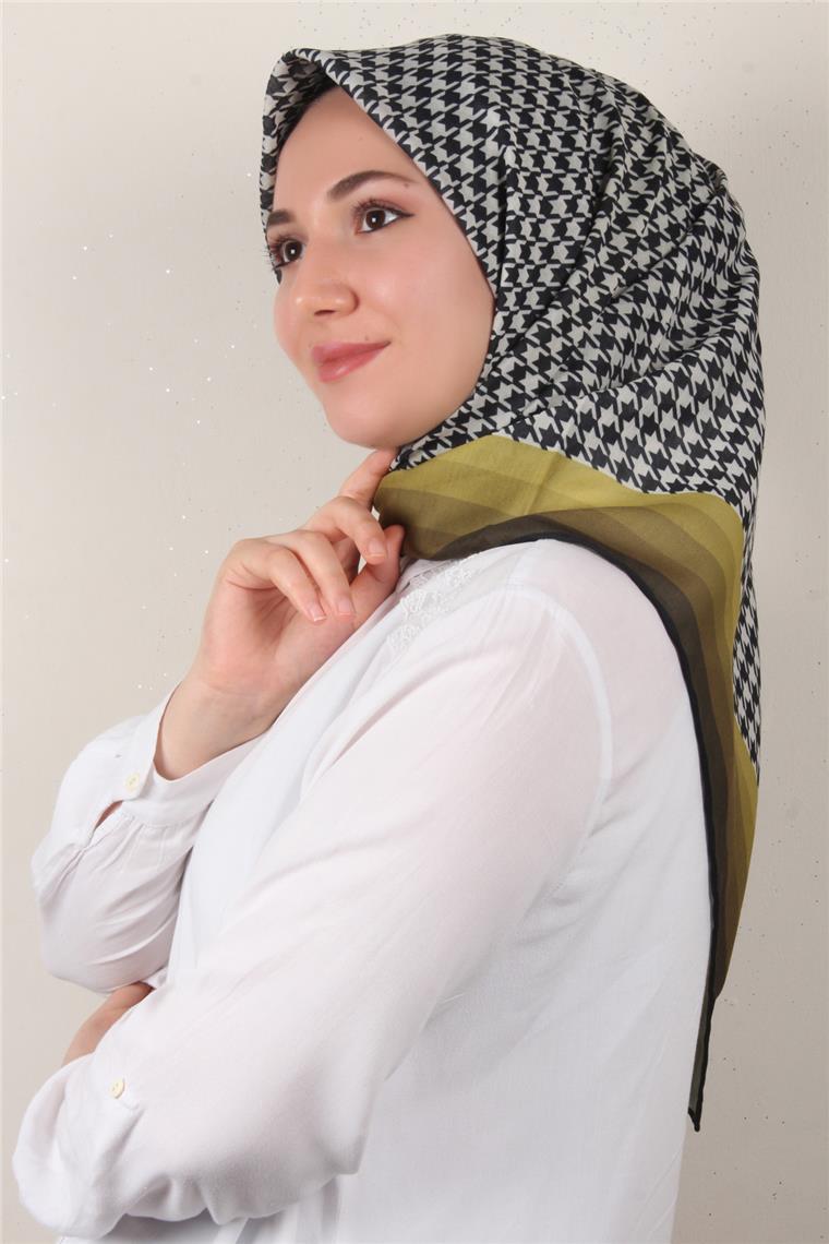 Pamuklu Soft Eşarp 3340-8 Yağ Yeşili