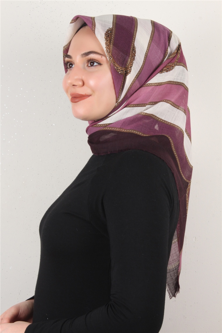 Pamuklu Trend Eşarp 9801-1 Mor