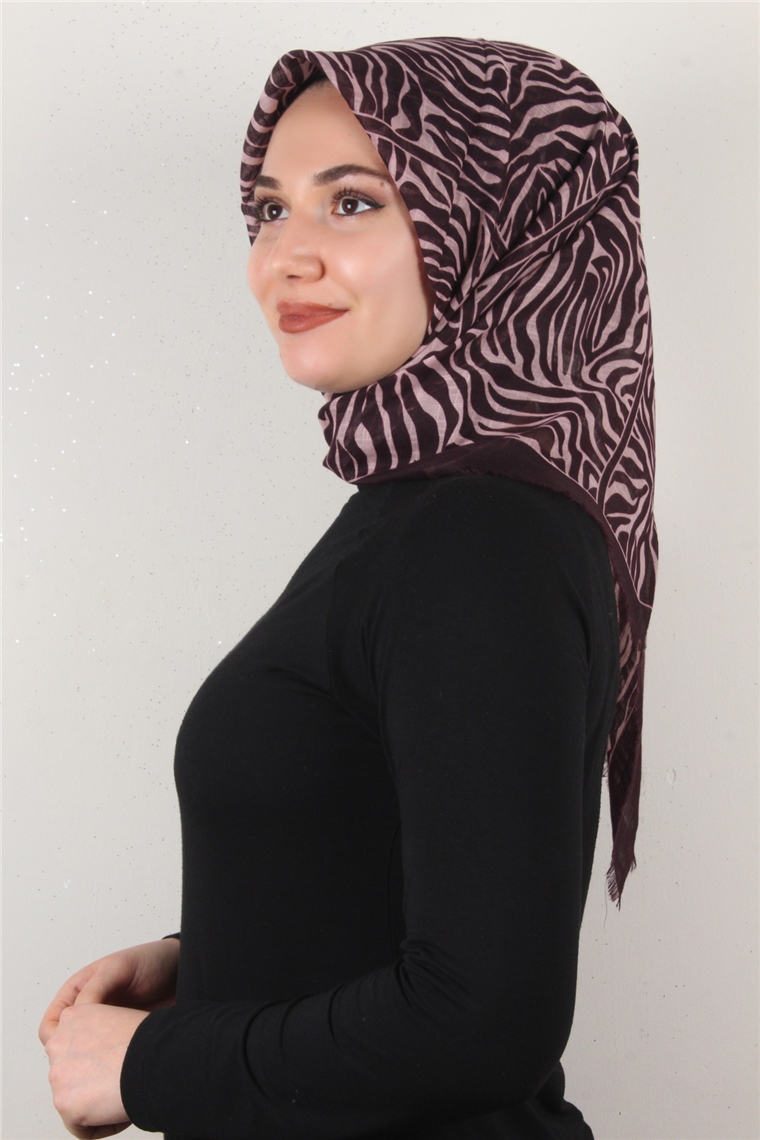 Pamuklu Trend Eşarp 9802-3 Mürdüm