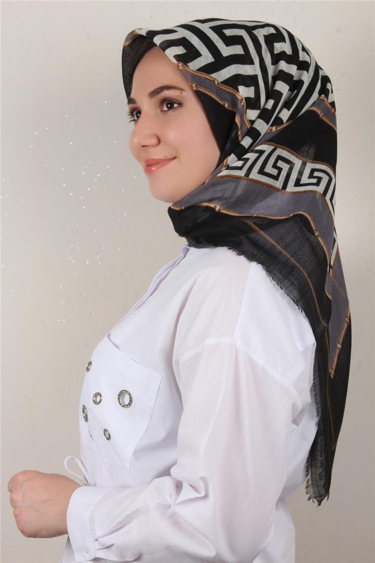 Pamuklu Trend Eşarp 9807-2 Gri