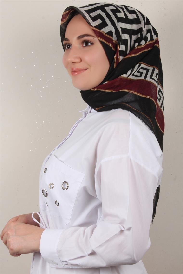 Pamuklu Trend Eşarp 9807-3 Bordo