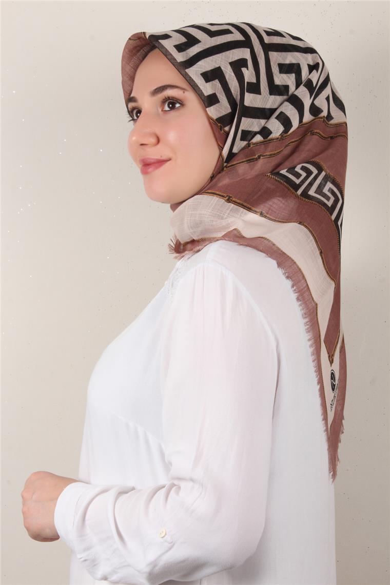 Pamuklu Trend Eşarp 9807-5 Miskli Kahve