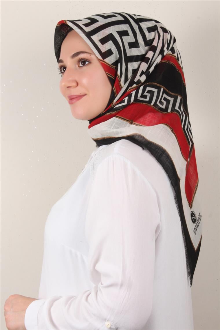 Pamuklu Trend Eşarp 9807-9 Kırmızı