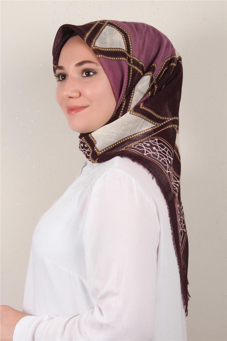 Pamuklu Trend Eşarp 9808-7 Mürdüm-Mor