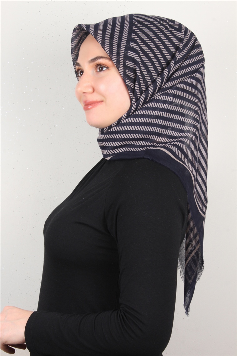 Pamuklu Trend Eşarp 9903-1 Lacivert