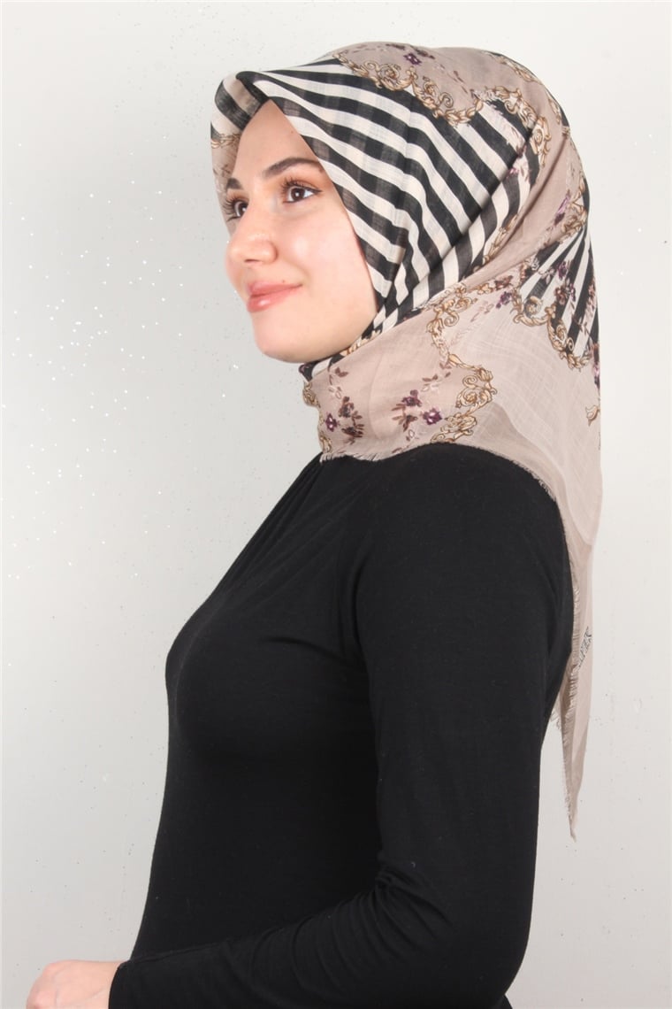 Pamuklu Trend Eşarp 9904-4 Sütlü Kahve