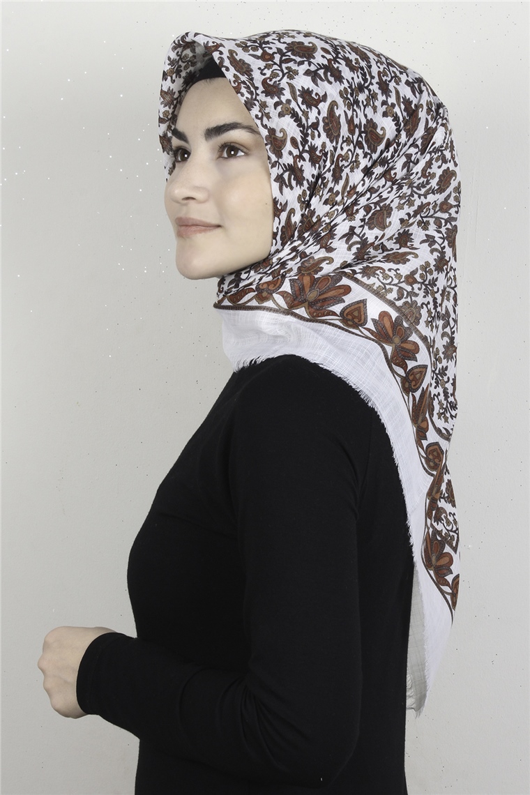 Pamuklu Trend Eşarp 9910-12 Ekru