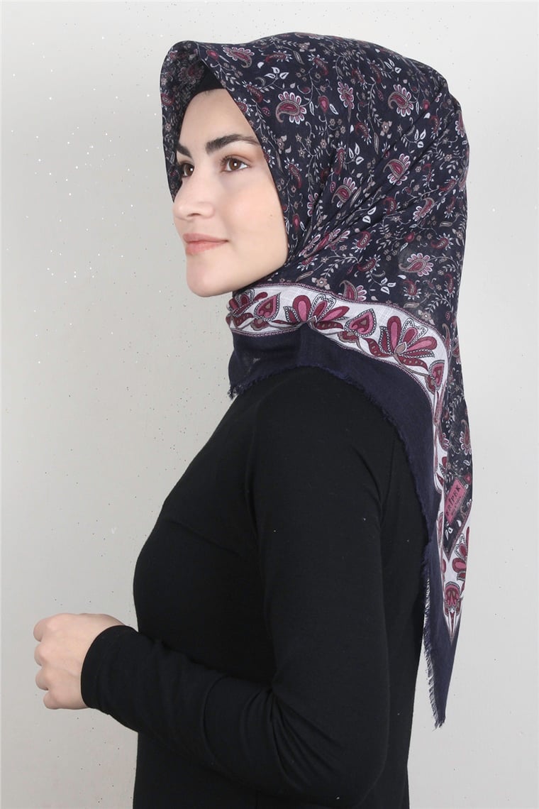 Pamuklu Trend Eşarp 9910-14 Lacivert