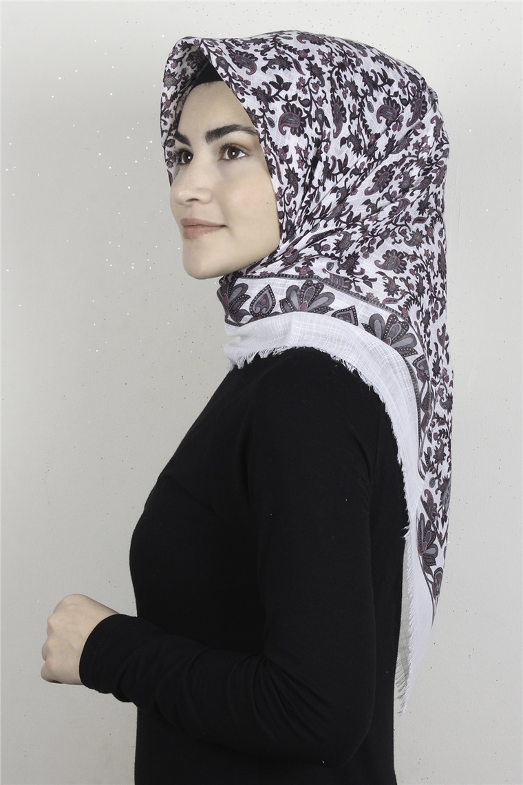 Pamuklu Trend Eşarp 9910-15 Ekru