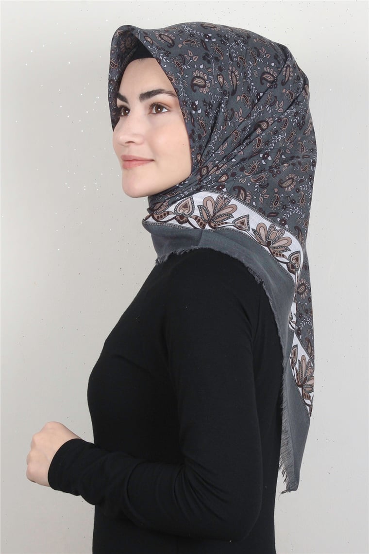 Pamuklu Trend Eşarp 9910-16 Füme