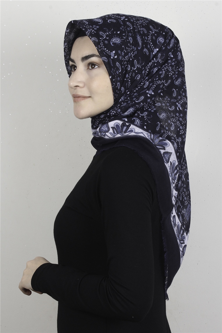 Pamuklu Trend Eşarp 9910-4 Lacivert