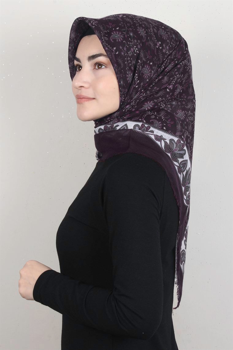 Pamuklu Trend Eşarp 9910-5 Mürdüm