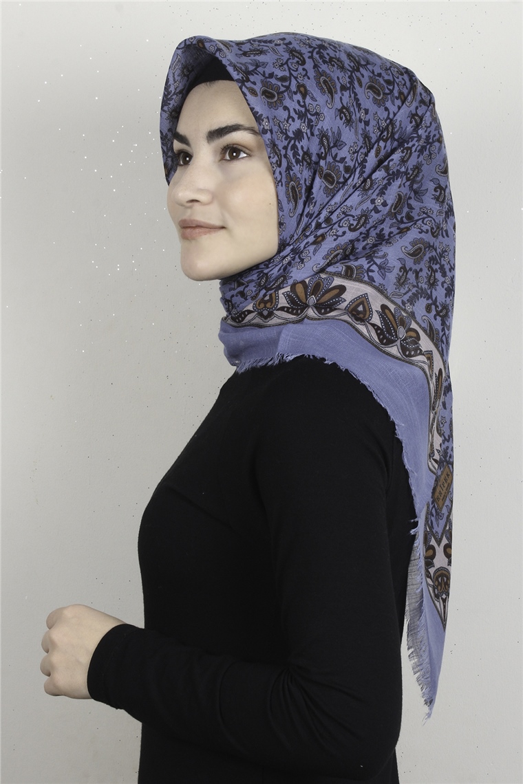 Pamuklu Trend Eşarp 9910-8 Mavi