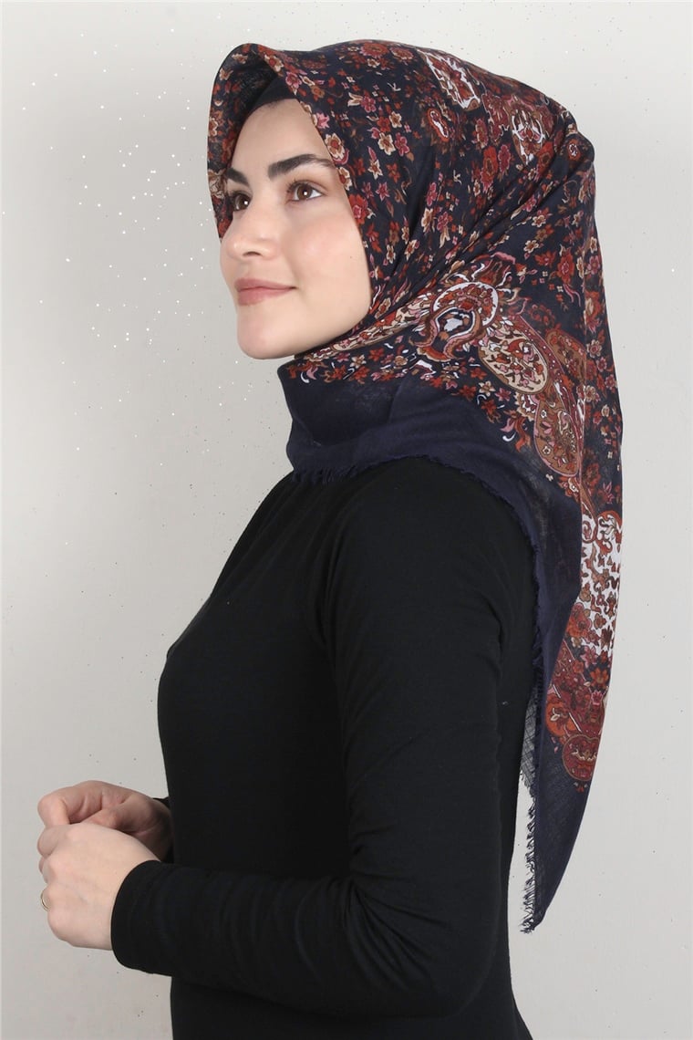 Pamuklu Trend Eşarp 9911-12 Lacivert