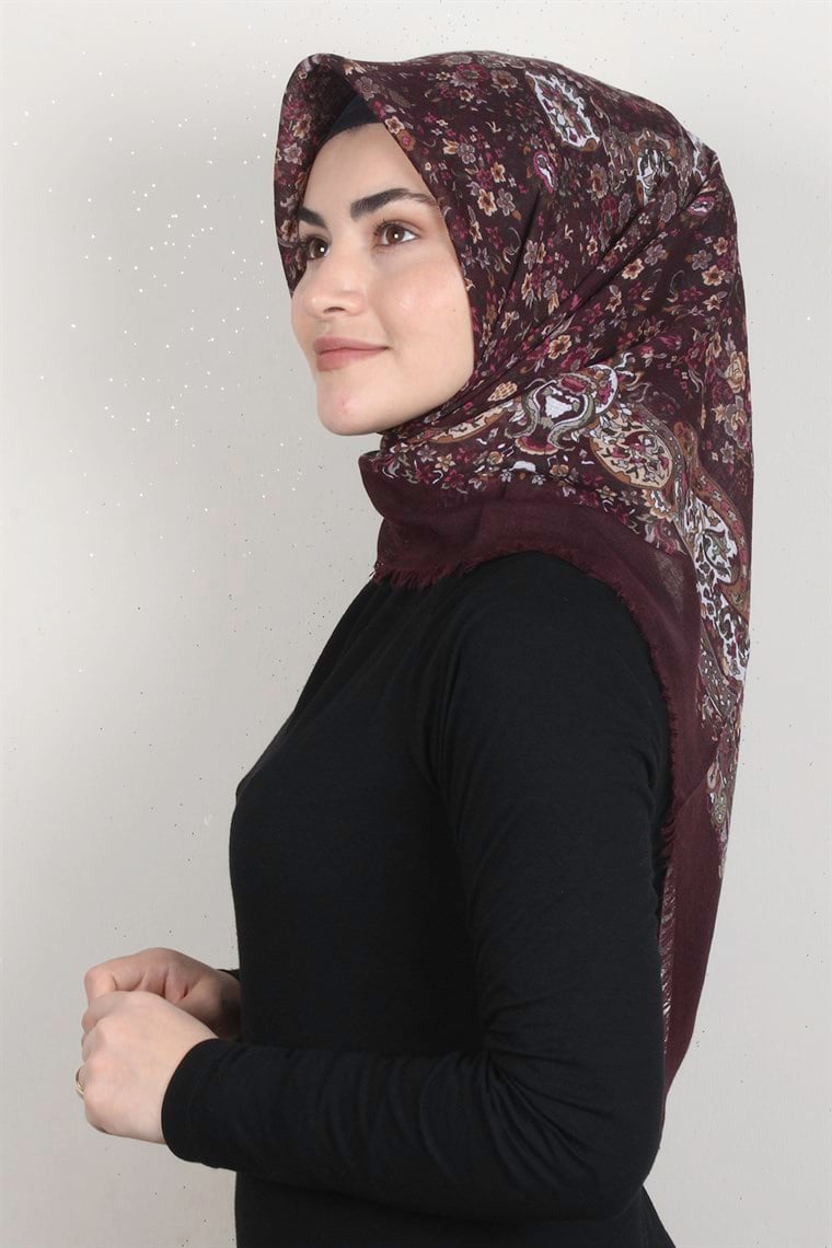 Pamuklu Trend Eşarp 9911-13 Mürdüm