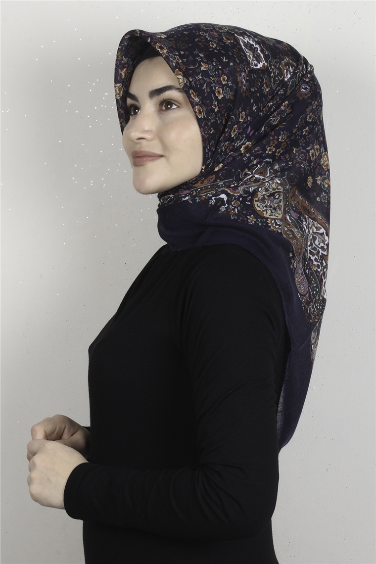 Pamuklu Trend Eşarp 9911-16 Lacivert