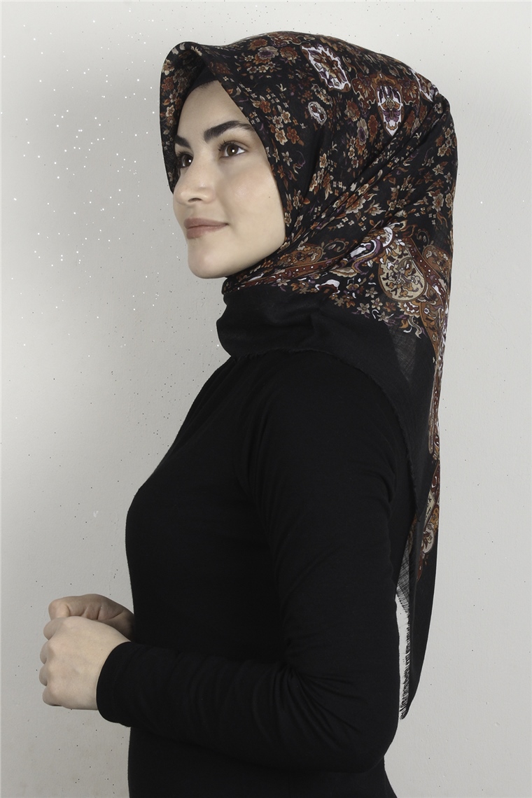 Pamuklu Trend Eşarp 9911-7 Siyah
