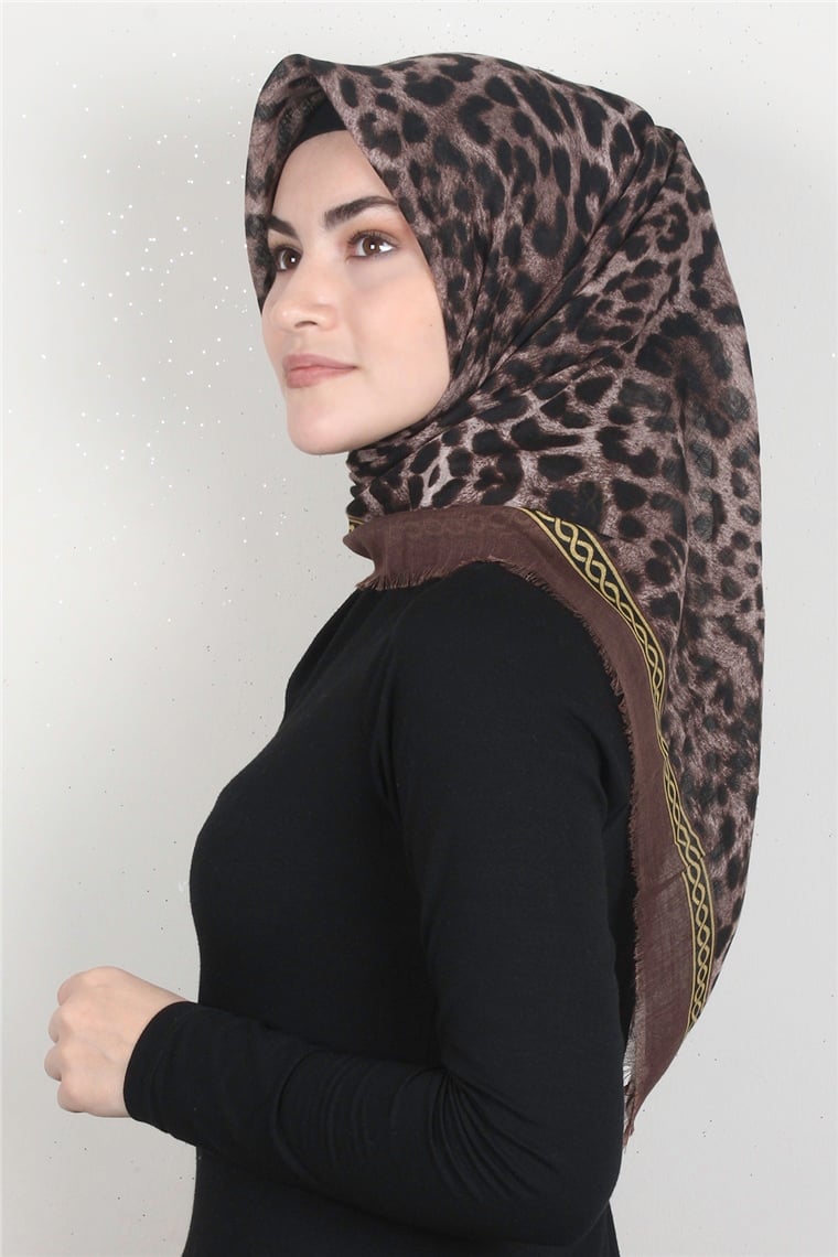 Pamuklu Trend Eşarp 9913-9 Kahverengi