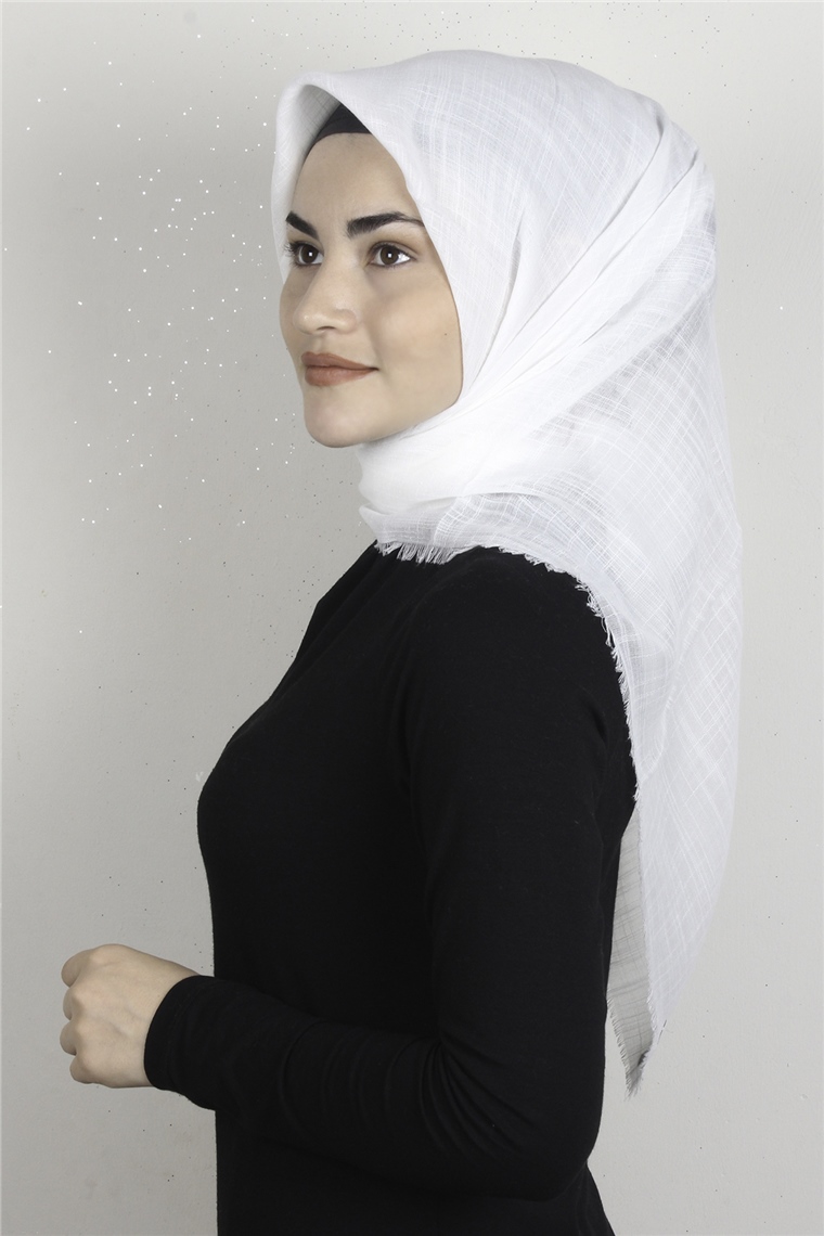 Pamuklu Trend Eşarp 9914-10 Kırık Beyaz