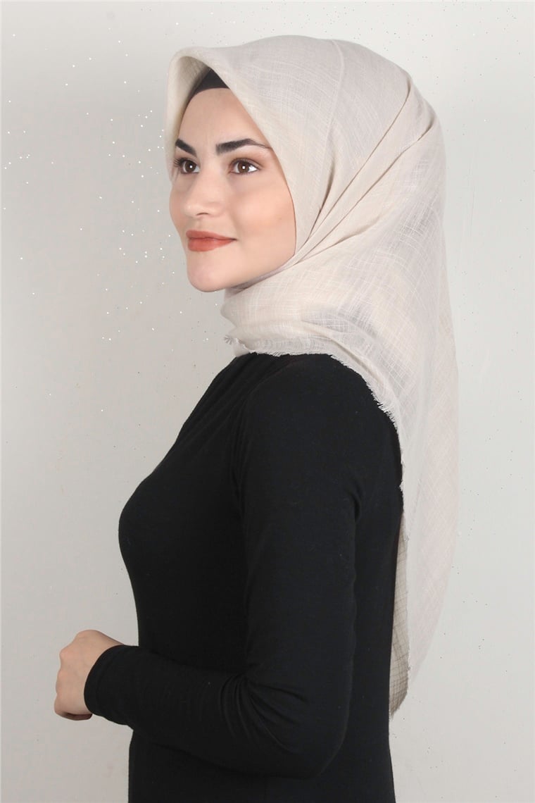 Pamuklu Trend Eşarp 9914-40 Kemik