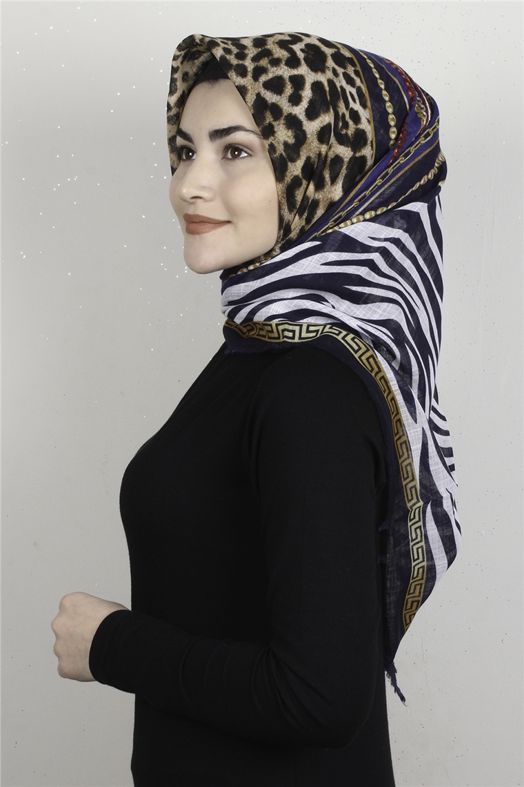 Pamuklu Trend Eşarp 9915-3 Lacivert