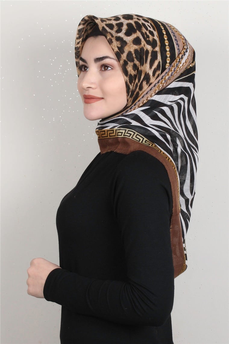 Pamuklu Trend Eşarp 9915-7 Kahverengi