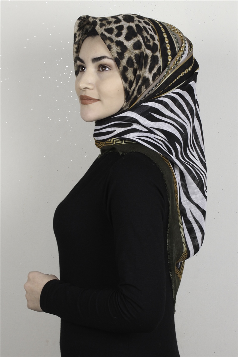 Pamuklu Trend Eşarp 9915-9 Haki