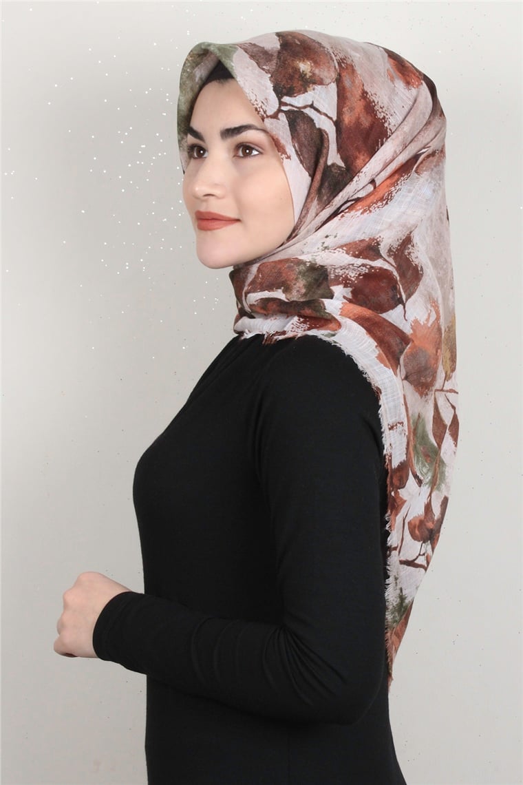 Pamuklu Trend Eşarp 9916-12 Kahverengi