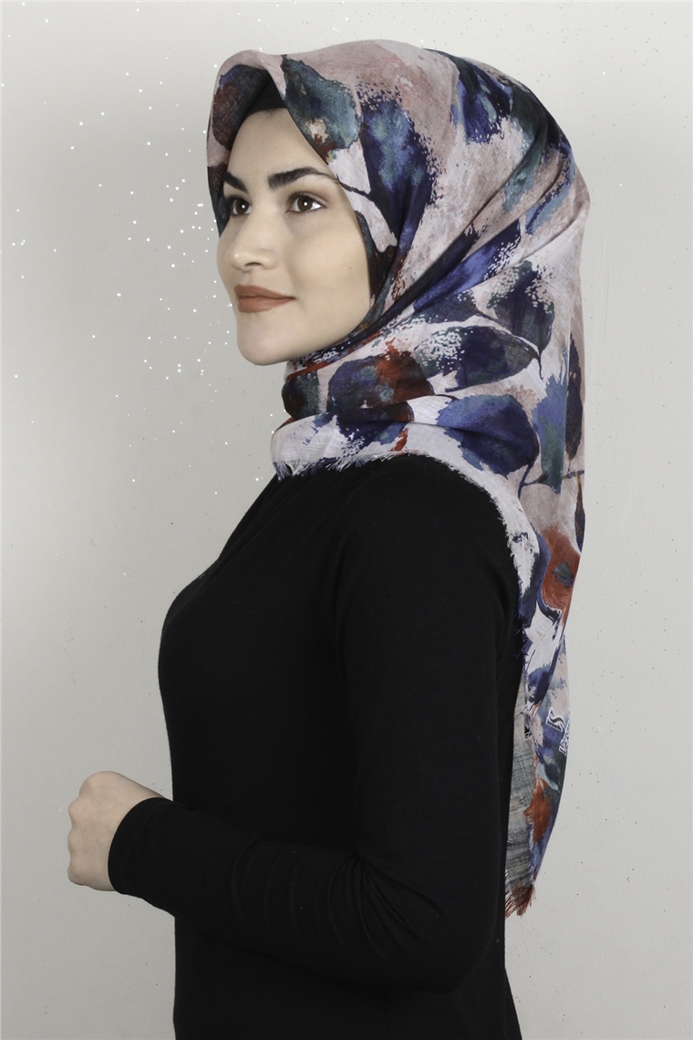 Pamuklu Trend Eşarp 9916-8 Mavi