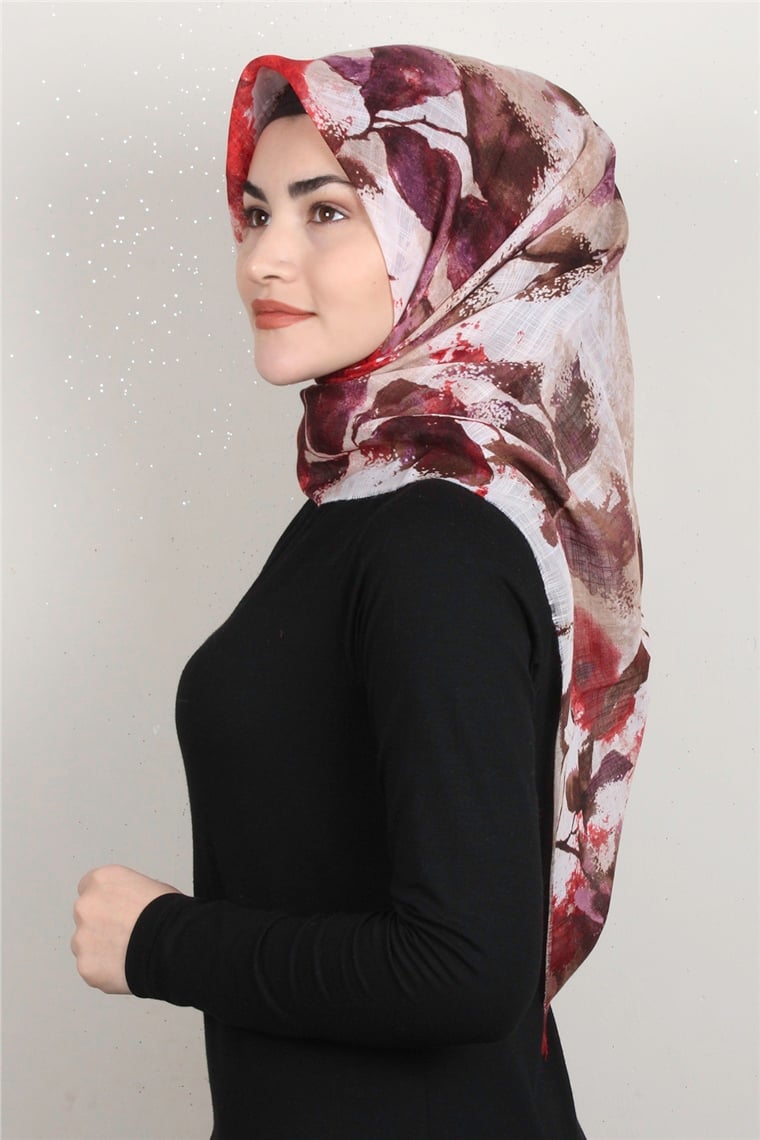 Pamuklu Trend Eşarp 9916-9 Kahverengi
