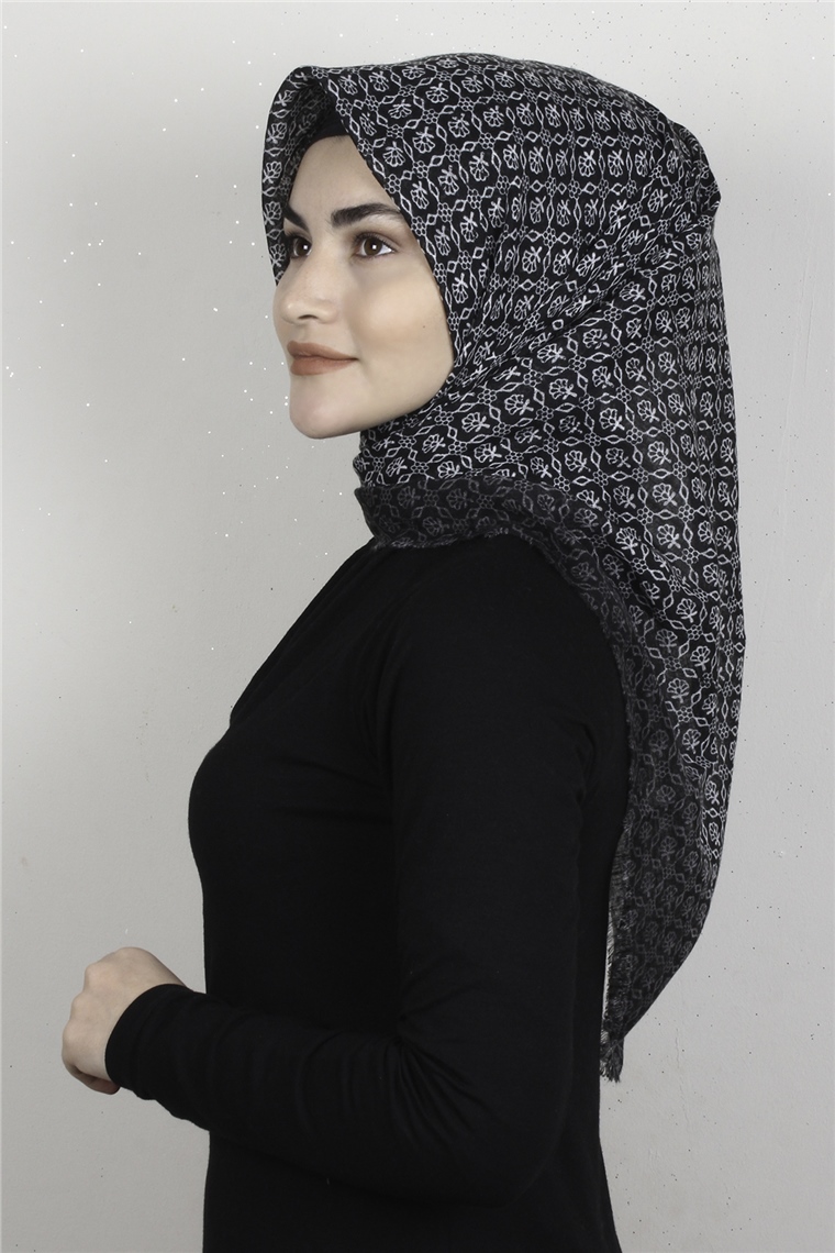Pamuklu Trend Eşarp 9917-12 Siyah