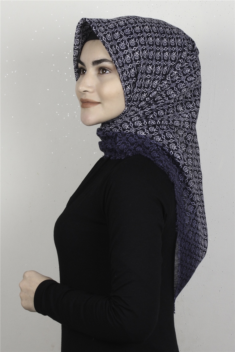 Pamuklu Trend Eşarp 9917-13 Lacivert