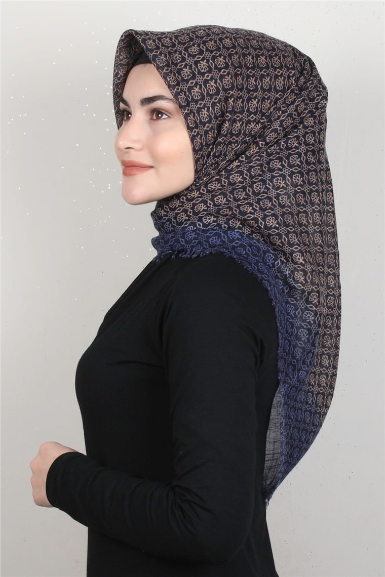 Pamuklu Trend Eşarp 9917-15 Lacivert