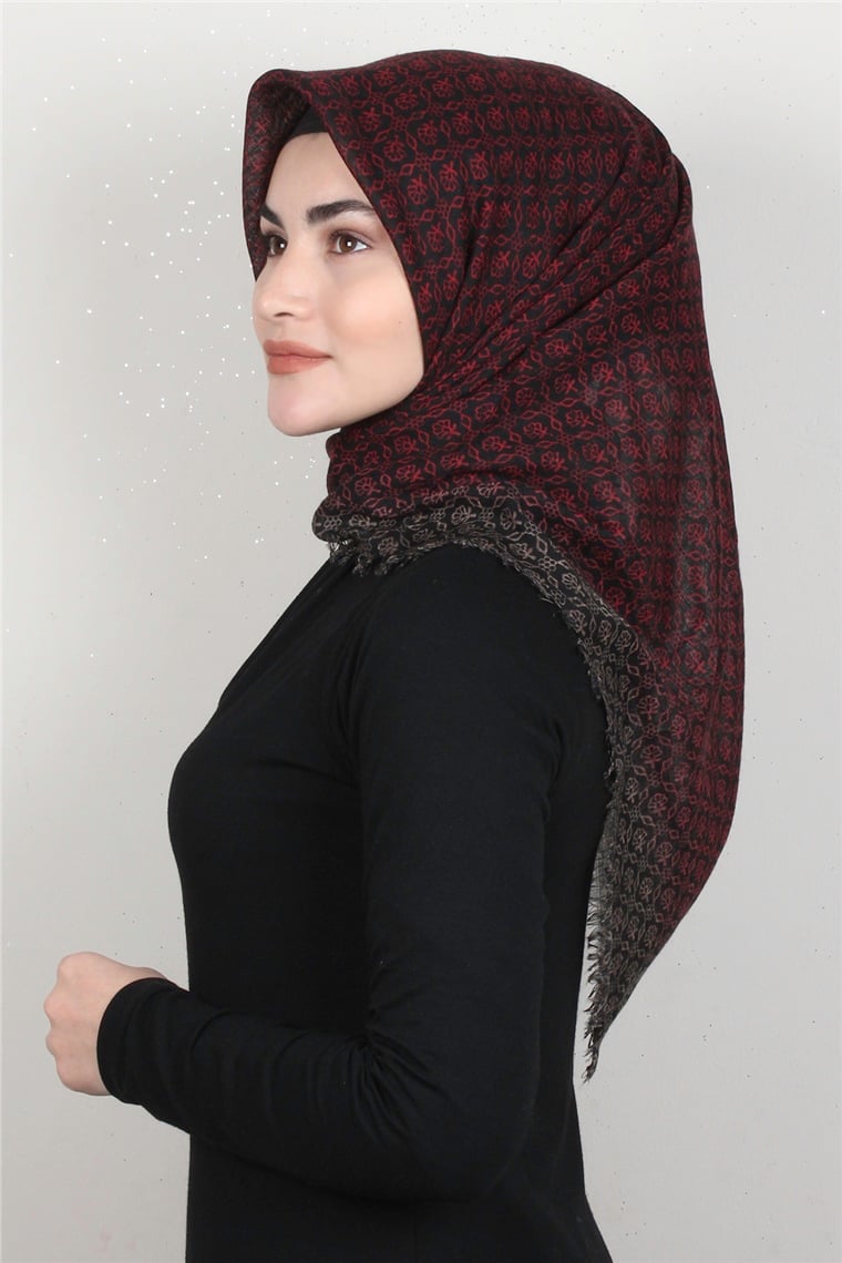 Pamuklu Trend Eşarp 9917-8 Vişne Çürüğü