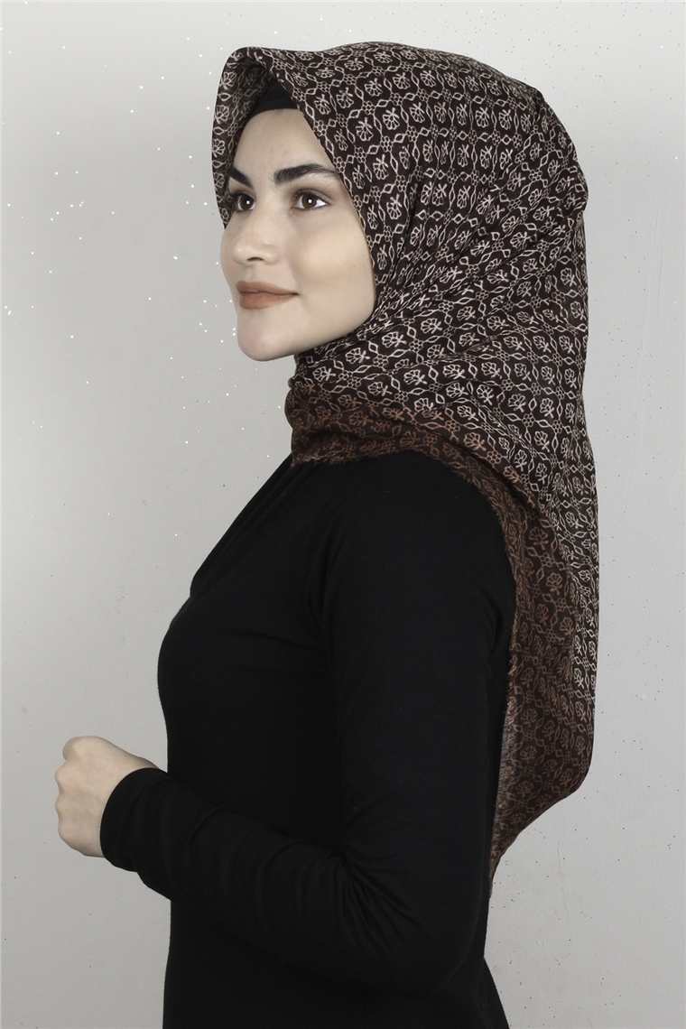 Pamuklu Trend Eşarp 9917-9 Kahverengi